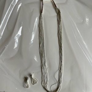 Sterling Silver liquid bead necklace with earrings